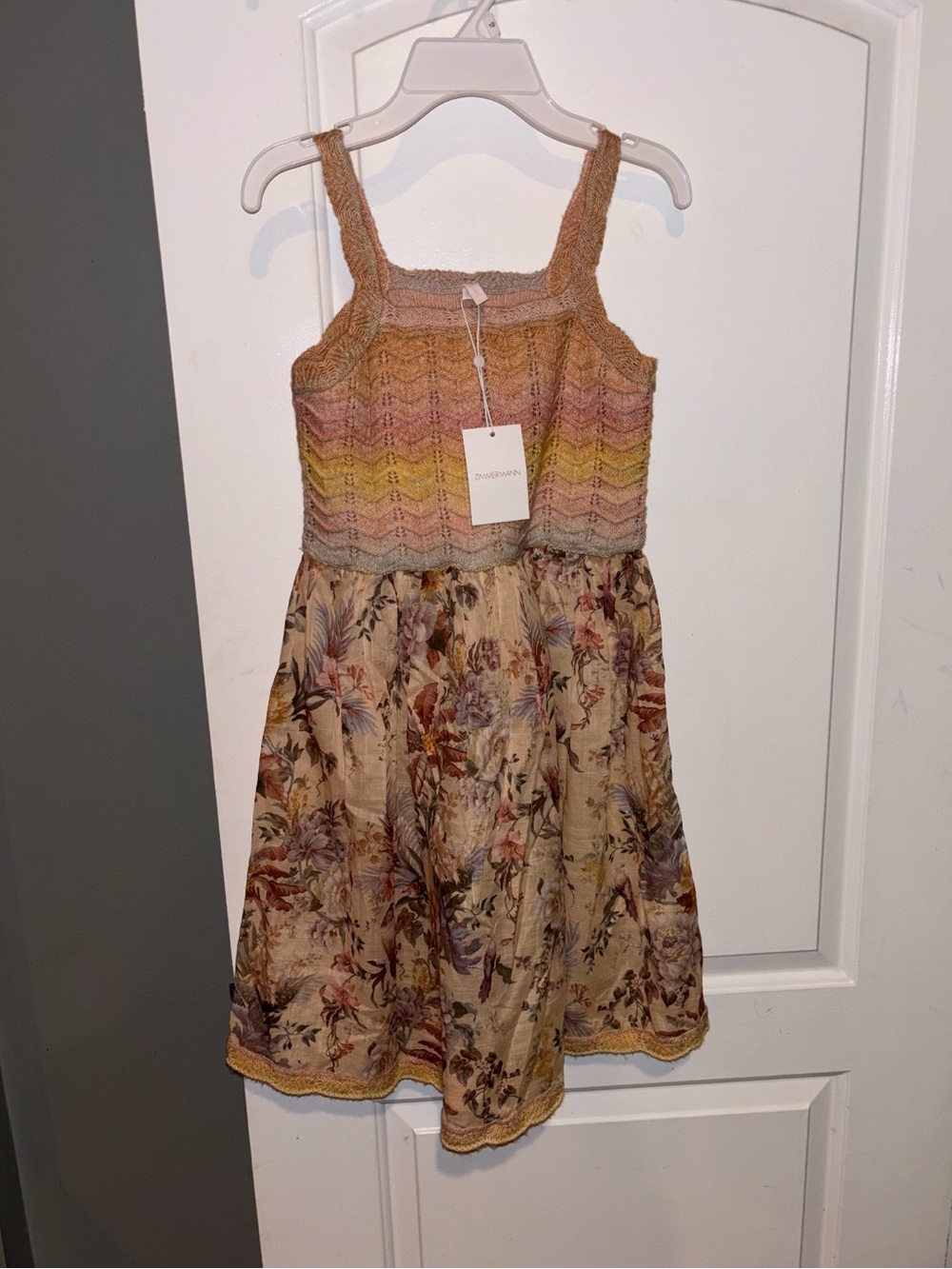New! Zimmermann Tallow Floral Crochet Knit Dress Peach & Yellow 🌼 12y NWT! - Picture 9 of 15